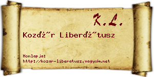 Kozár Liberátusz névjegykártya